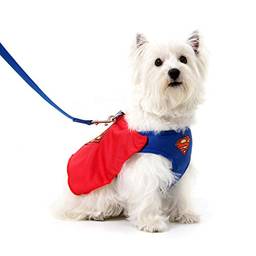 Peitoral Com Guia Para Cachorro Air Mesh Superman - Sula Pet - Azul/Vermelho 70208-Gg