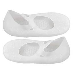 Holibanna 1 par de meias de silicone hidratante de calcanhar, protetor de tratamento rachado para pés secos e rachados (tamanho livre 32-42 branco)