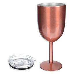 Taça de vinho de aço inoxidável: taças inquebráveis isoladas de parede dupla com tampa resistente a vazamentos copo de vinho para prata de vinho vermelha e branca