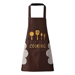 WDhomLT Avental de avental feminino com bolsos avental de cozinha com bolso resistente a manchas de óleo para assar cozinhar