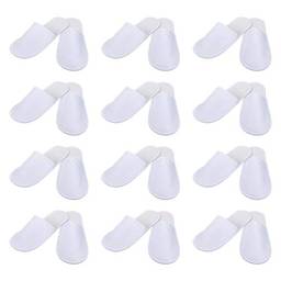Beaupretty 12 pares de chinelos descartáveis de bico fechado para spa, antiderrapante, tamanho universal, perfeito para mulheres, homens, hotel, casa, salão, convidados