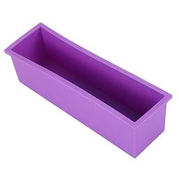 Molde de sabonete retangular de silicone serenável, molde de sabonete multicolorido com caixa de madeira para fazer sabonetes artesanais ferramentas faça-você-mesmo, fácil de limpar, A Purple, as described, 1