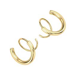 Holibanna 2 peças de brincos em espiral de argola dupla, brincos de hélice, brincos de orelha, brincos femininos, joias de presente, prata dourada