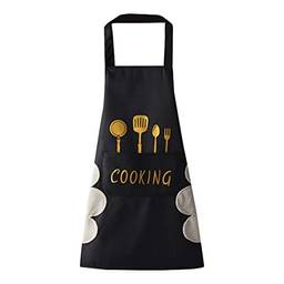 WDhomLT Avental de avental feminino com bolsos avental de cozinha com bolso resistente a manchas de óleo para assar cozinhar