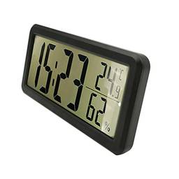Yardwe Relógio digital de parede despertadores eletrônicos com data de dia, temperatura, despertador digital para quarto, casa
