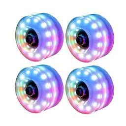 Fancyes Quad Roller Skate Luminous Six, Acessórios para Patins com Rolamentos Instalados para Patins Fileira 58mm x 32mm, Colorido