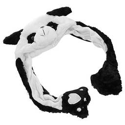 BESTOYARD — Chapéu de pelúcia brilhante com movimento de panda para se mover verticalmente com desenhos de animais, chapéu de pelúcia para mulheres e meninas