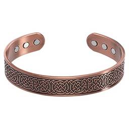 Holibanna Pulseira de cobre magnético, nó celta, bracelete de aço inoxidável, antiguidade viking energético, presente para homens e mulheres
