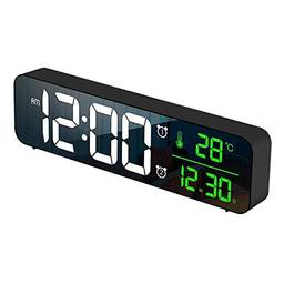 Serenable Despertador Digital Design De Relógio De Parede Decoração De Quarto, Tamanho Real, Preto
