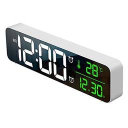 Serenable Despertador Digital Design de Relógio de Parede Decoração de Quarto, branco