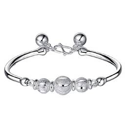 Holibanna Pulseira de prata com punho aberto, pulseira de liga metálica, pingente, suprimentos de presente de aniversário, pulseira ajustável da sorte para mulheres e meninas
