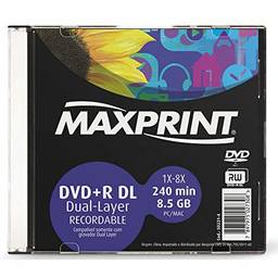 MÍDIA DVD+R Dual Layer Gravável MAXPRINT 8.5 GB - 240 MIN - 8X - Slim