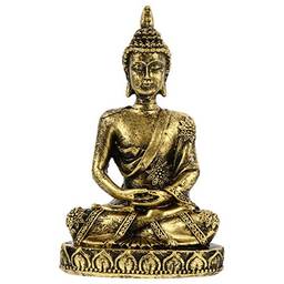 Yardwe Sentado Estátua de Buda de Bronze Antigo Do Metal Escultura Estátua Estatueta de Buda Bênção Colecionáveis Presentes Decoração Desktop Em Casa (Bronze)