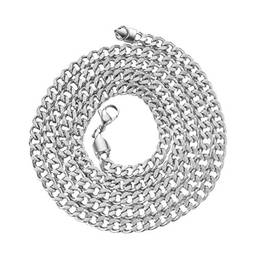 Holibanna Colar de corrente de elos cubanos Hip Hop Miami grosso colar colar de aço inoxidável para mulheres homens (ouro), Prata, 60*0.3cm