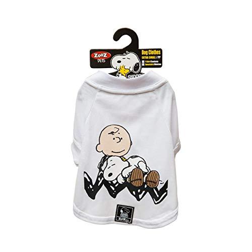 Camiseta Snoopy Charlie Zooz Pets para Cães Sleep Branca - Tamanho M
