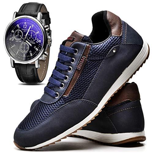 Sapatênis Sapato Casual Masculino Com Relógio JUILLI R1100DB Tamanho:45;cor:Azul;gênero:Masculino