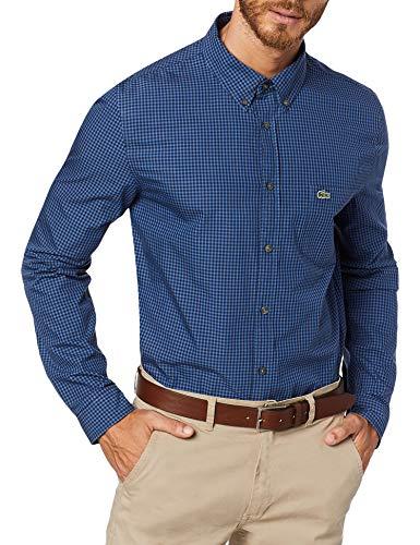 Camisa Regular Fit, Lacoste, Masculino, Azul Marinho, 45