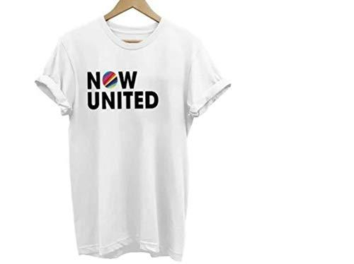 Camisa T-shirt Feminina Banda Music Now United Integrantes (GG, Branco)