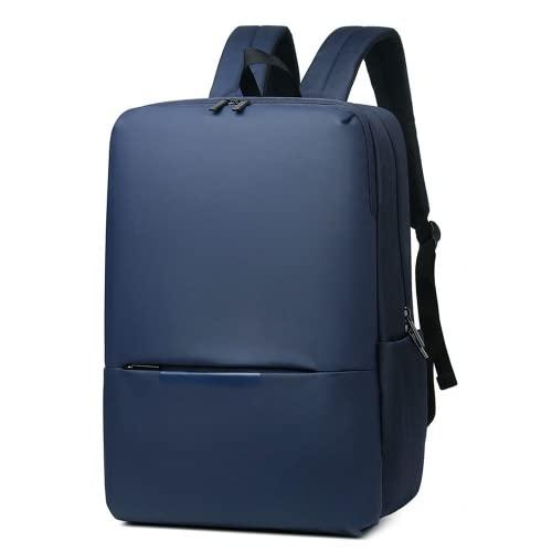 Mochila para laptop de viagem para homens, carregamento USB, bolsa de nylon impermeável, bolsa escolar feminina, B-dk azul