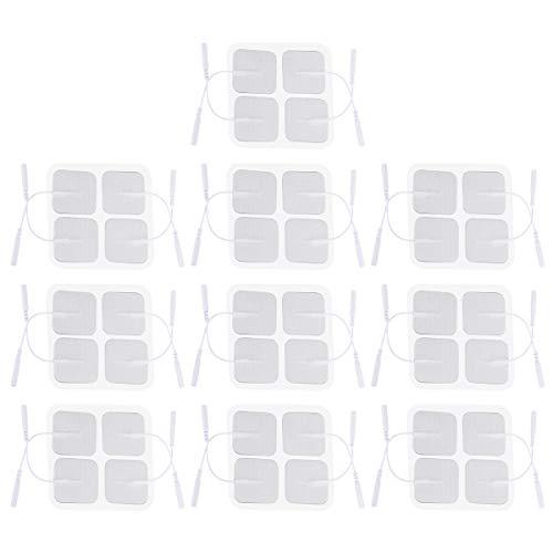 10 conjuntos de placas de eletrodo de furo 2.0 40 PCS Adesivo de fisioterapia feito sob medida Estimulador muscular do nervo Massageador corporal Adesivo de pino de silicone nao tecido para loja domestica (branco)