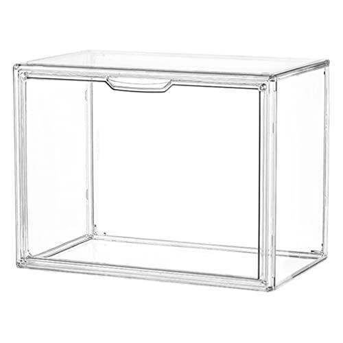 Cabilock Caixa de armazenamento transparente com tampa de puxar - Capa de armazenamento transparente de acrílico caixa de sapatos para armazenamento de tênis, cozinha, casa, escritório, livro, porta-livros, 30,5 x 20,7 cm