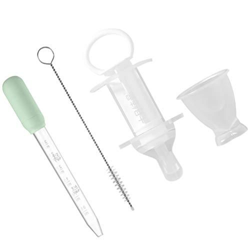 NUOBESTY Dispensador de remédios para bebês com balança, alimentador líquido de seringa com conta-gotas de escova de limpeza para bebês e recém-nascidos