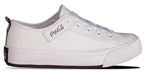 Tênis Coca-Cola Shoes, Atlanta Leather Coke, adulto-unissex, Branco, 34