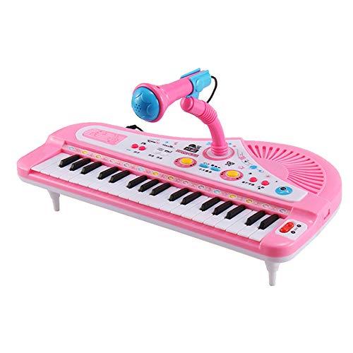 Strachey 37 Chaves Crianças Piano Musical Piano Eletrônico Teclado Brinquedo Instrumento Musical com Microfone para Meninos Meninas Mais de 3 Anos de Idade