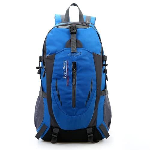 Mochila de viagem de nylon impermeável de qualidade para homens escaladas, mochila escolar, Azul, G