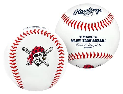 Rawlings Bola de beisebol com logotipo do time Pittsburgh Pirates da MLB, oficial, branco