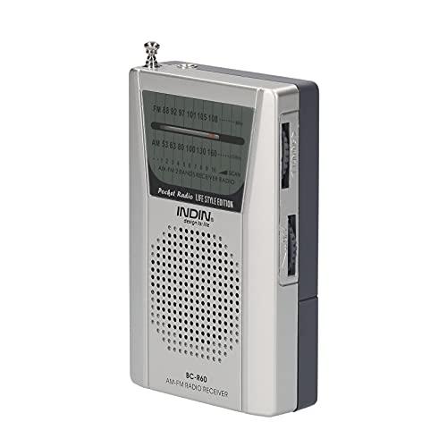 rádio,INDIN BC-R60 AM FM Rádio portátil de bolso operado por bateria Mini rádio reprodutor de música operado por alto-falante sem fio com 2 pilhas AA para casa e ao ar livre