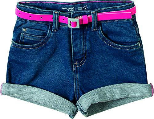 Bermuda comfort moletom jeans, Malwee Kids, Meninas, Azul Escuro, 1