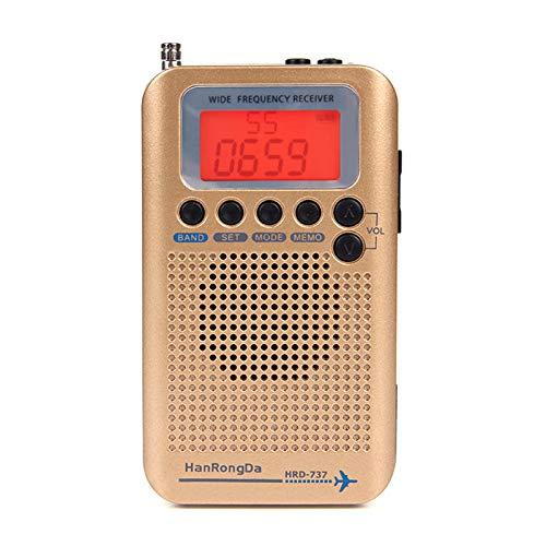 HRD-737 Banda de Aeronaves Banda de Rádio Portátil FM FM/AM/SW/CB/Air/VHF Banda Mundo com Display LCD de Despertador