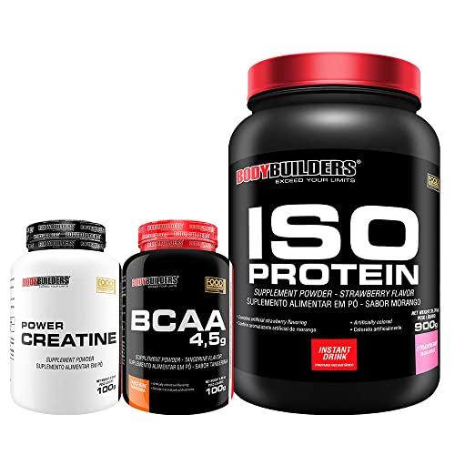 Kit Iso Protein 900g + BCAA 100g Tangerina + Power Creatina 100g - Bodybuilders