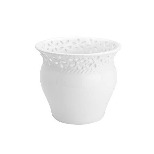 Vaso de Cerâmica Elis Lyor Branco 17 x 15 cm