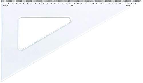 Esquadro 60° de 37 cm em Acrílico Cristal com Escala 1637, Trident, Incolor