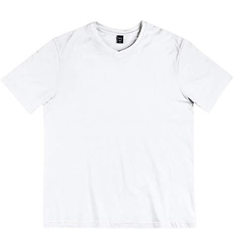 Camiseta Básica Manga Curta Com Gola V, Hering, Masculino, Branco, XG