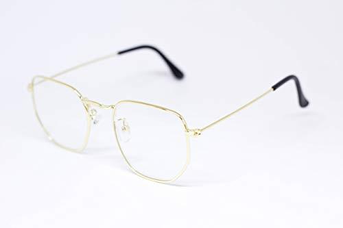 Óculos Hexagonal - Gold/Transparente