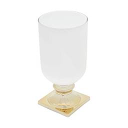 Vaso Vidro Branco/Dourado 13X29Cm