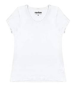 Camiseta Manga Curta Gola Redonda Plus Size, Rovitex, Feminino, Branco, M