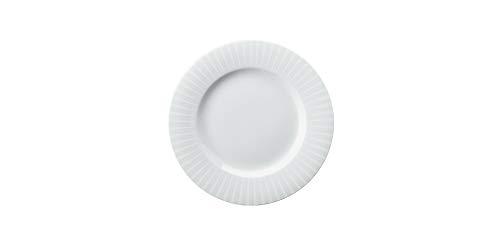 Estojo com 6 pratos sobremesa. Modelo redondo aba larga. Decoração sol branco. Fabricado pela porcelana schmidt.