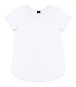 Camiseta Manga Curta Plus Size Barra Arredondada, Rovitex, Feminino, Branco, P