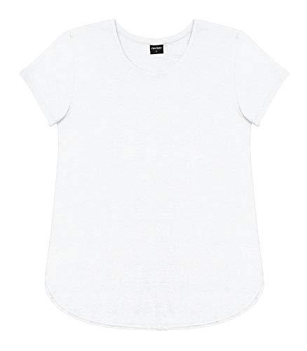 Camiseta Manga Curta Plus Size Barra Arredondada, Rovitex, Feminino, Branco, P