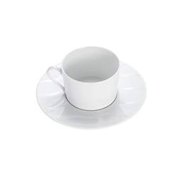 Jogo de 6 Xícara de Chá com Pires de Porcelana Rojemac Branco