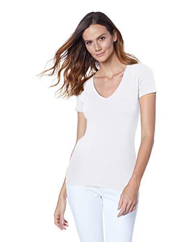 Camiseta Básica Gola V, Hering, Feminino, Branco, M