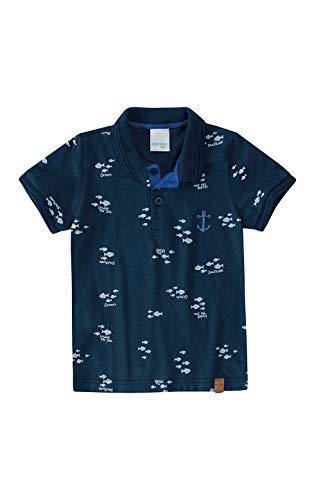Camisa Polo Manga Curta, Malwee Kids, Masculina, Azul Marinho, 2