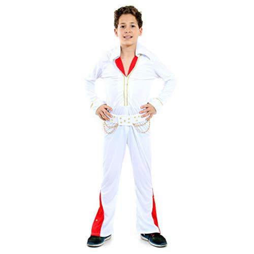Elvis Infantil Sulamericana Fantasias Branco/Vermelho P 3/4 Anos