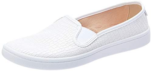 Sapato Casual Napa Crc, Moleca, Feminino, Branco/Prata, 39