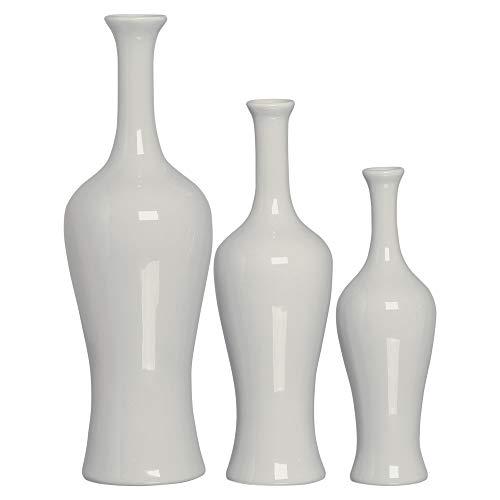 Trio De Garrafa Gorda Ceramicas Pegorin Off White