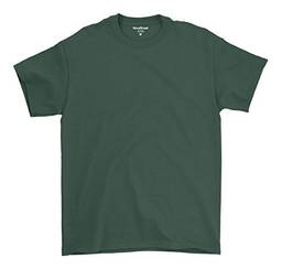 Camiseta Básica Masculina De Algodão Premium (G, Verde Escuro)